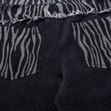 Spliced Wide-Leg Jeans