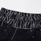 Spliced Wide-Leg Jeans