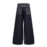 Spliced Wide-Leg Jeans