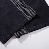Spliced Wide-Leg Jeans