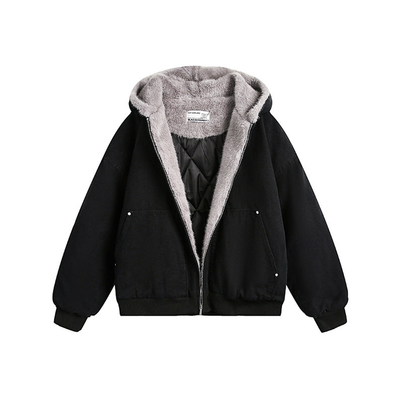 Faux Fur Collar Oversized Jacket