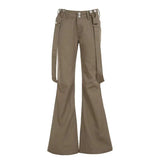 Low-Rise Strap Cargo Pants