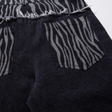 Spliced Wide-Leg Jeans