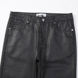 Waxed Straight-Leg Pants