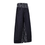 Spliced Wide-Leg Jeans