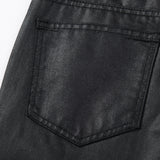 Waxed Straight-Leg Pants