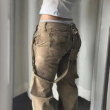 Low-Rise Strap Cargo Pants