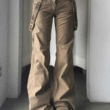Low-Rise Strap Cargo Pants