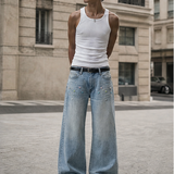 Rhinestone Wide-Leg Jeans
