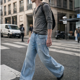 Rhinestone Wide-Leg Jeans