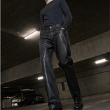 Waxed Straight-Leg Pants