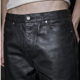 Waxed Straight-Leg Pants