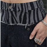 Spliced Wide-Leg Jeans