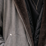Faux Fur Collar Oversized Jacket