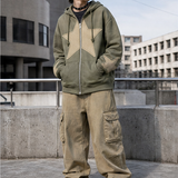 Oversized Star Zip-Up Hoodie