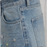 Rhinestone Wide-Leg Jeans