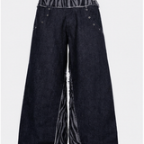 Spliced Wide-Leg Jeans
