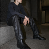 Waxed Straight-Leg Pants