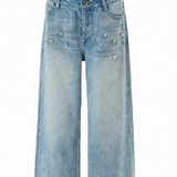 Rhinestone Wide-Leg Jeans