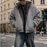 Faux Fur Collar Oversized Jacket