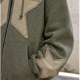Oversized Star Zip-Up Hoodie