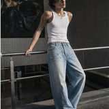 Rhinestone Wide-Leg Jeans