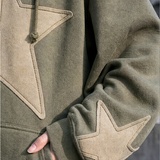 Oversized Star Zip-Up Hoodie